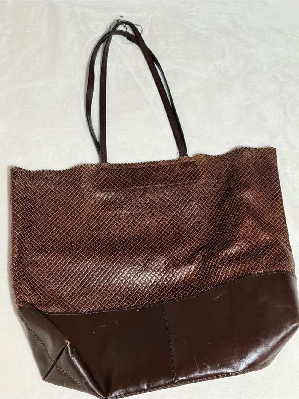 Classic Brown Leather Tote Bag - Spacious Everyday Carry